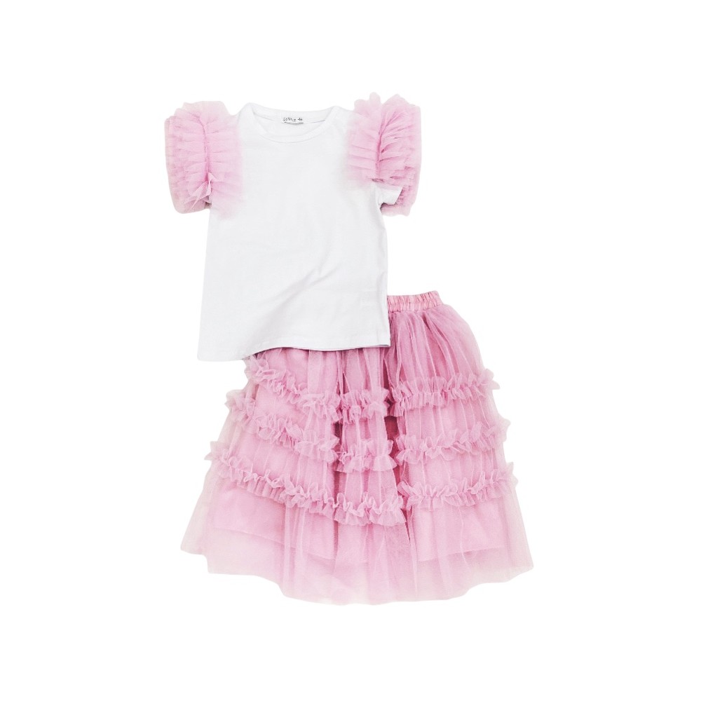 completo girl jersey/tulle 3/4-11/12 anni