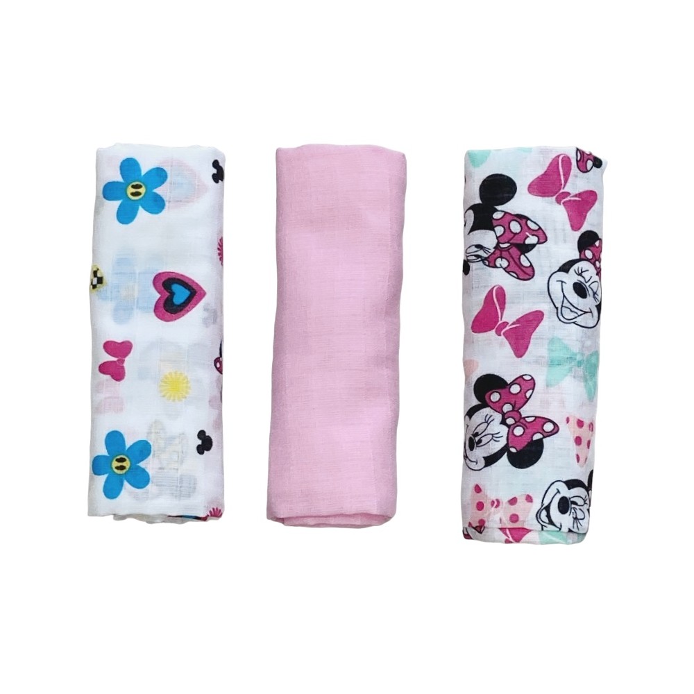 set 3 pezzi mussole cotone