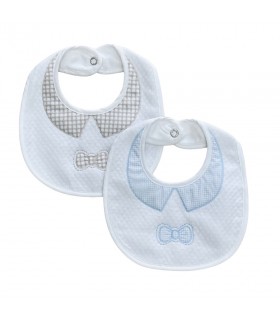 set 2 pezzi bavaglini cotone