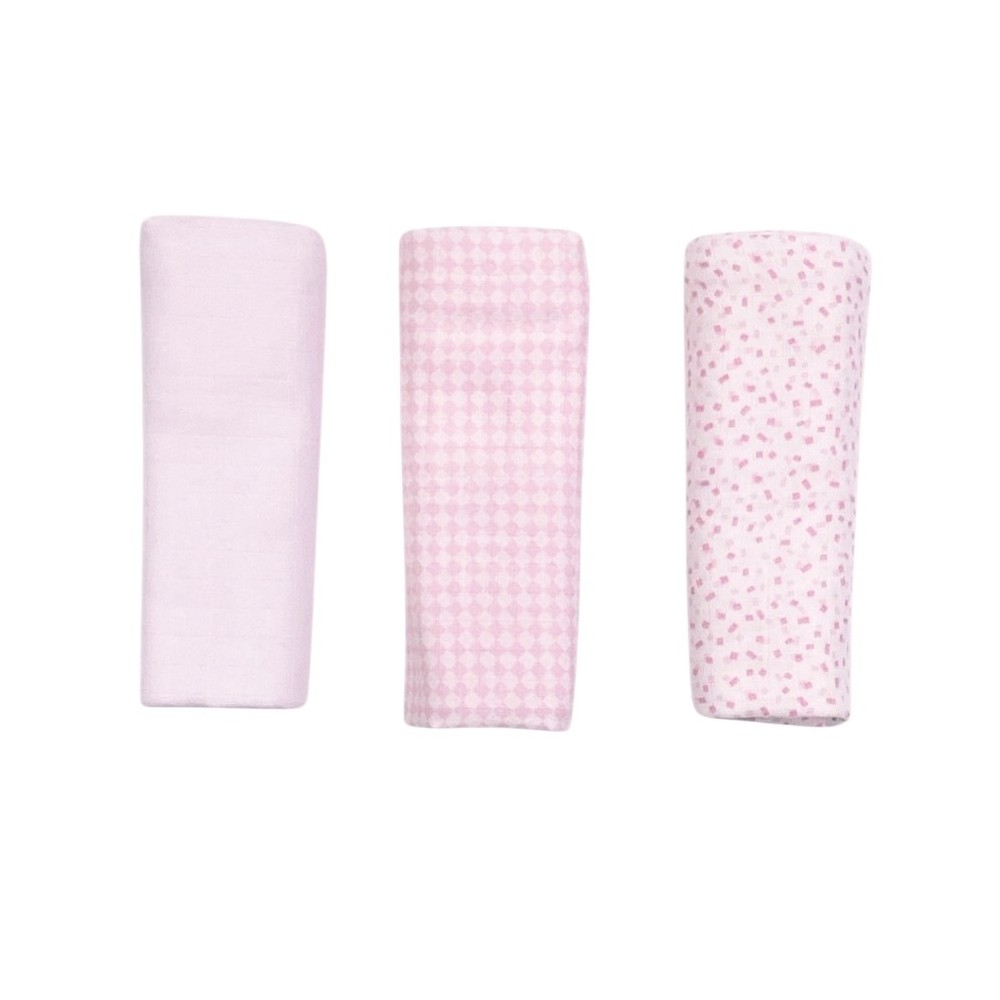 set 3 pezzi mussole cotone