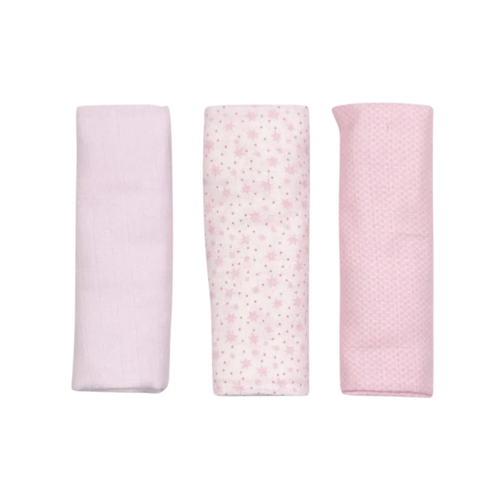 set 3 pezzi mussole cotone