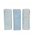 set 3 pezzi mussole cotone