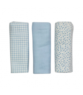 set 3 pezzi mussole cotone