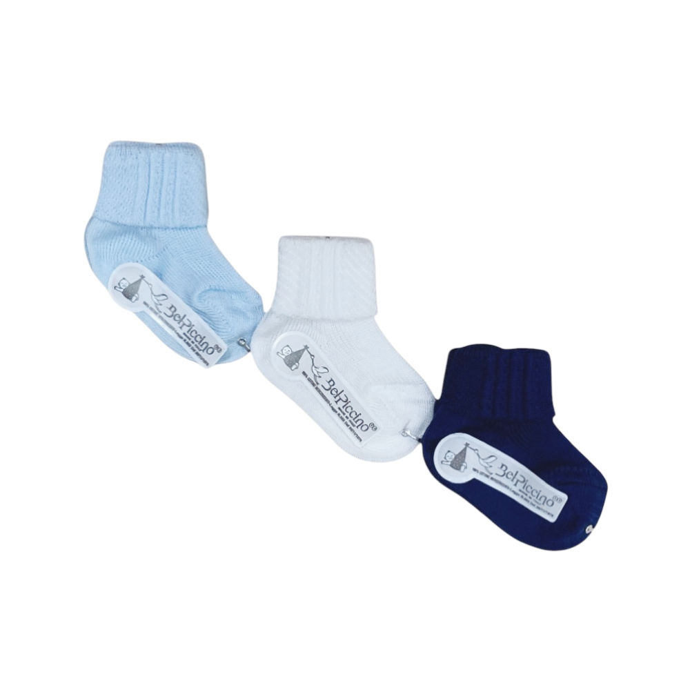 set 3 paia calzini neonato filo