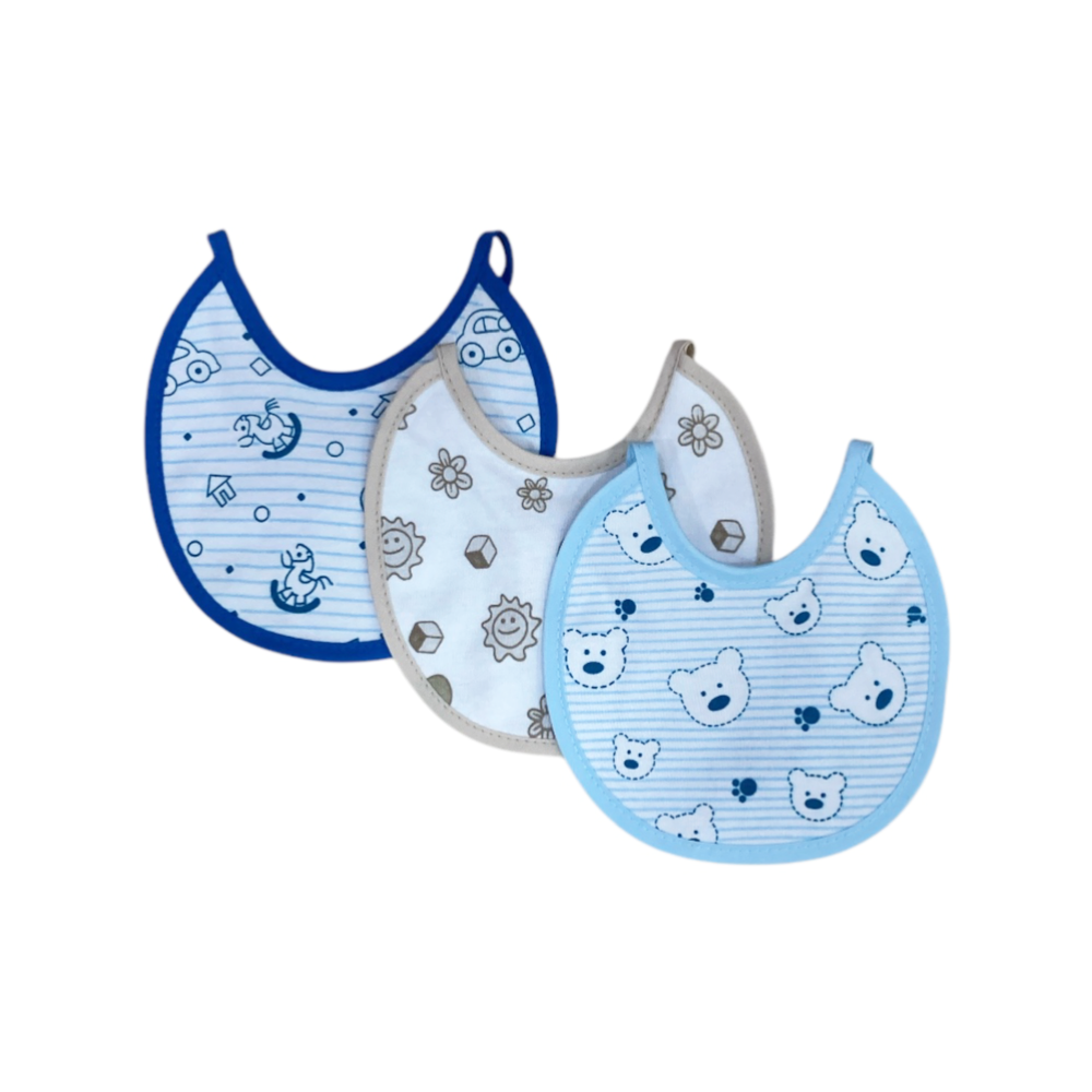 set 6 pezzi bavaglini cotone