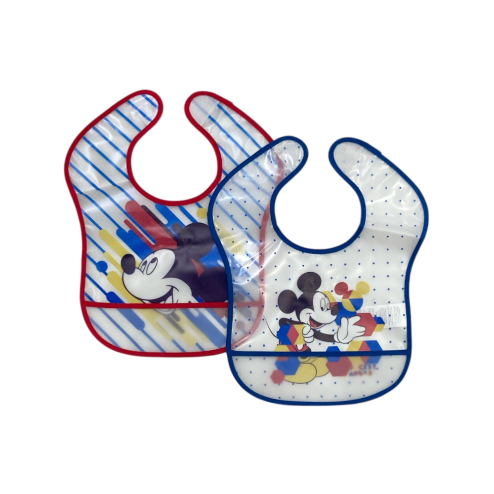 set 2 pezzi bavaglini plastica