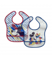 set 2 pezzi bavaglini plastica