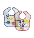 set 2 pezzi bavaglini plastica