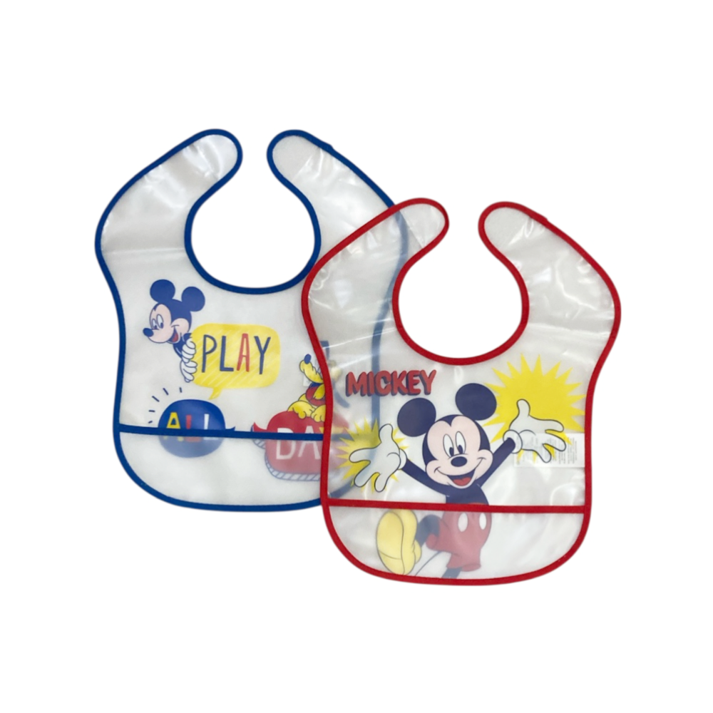 set 2 pezzi bavaglini plastica