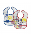 set 2 pezzi bavaglini plastica