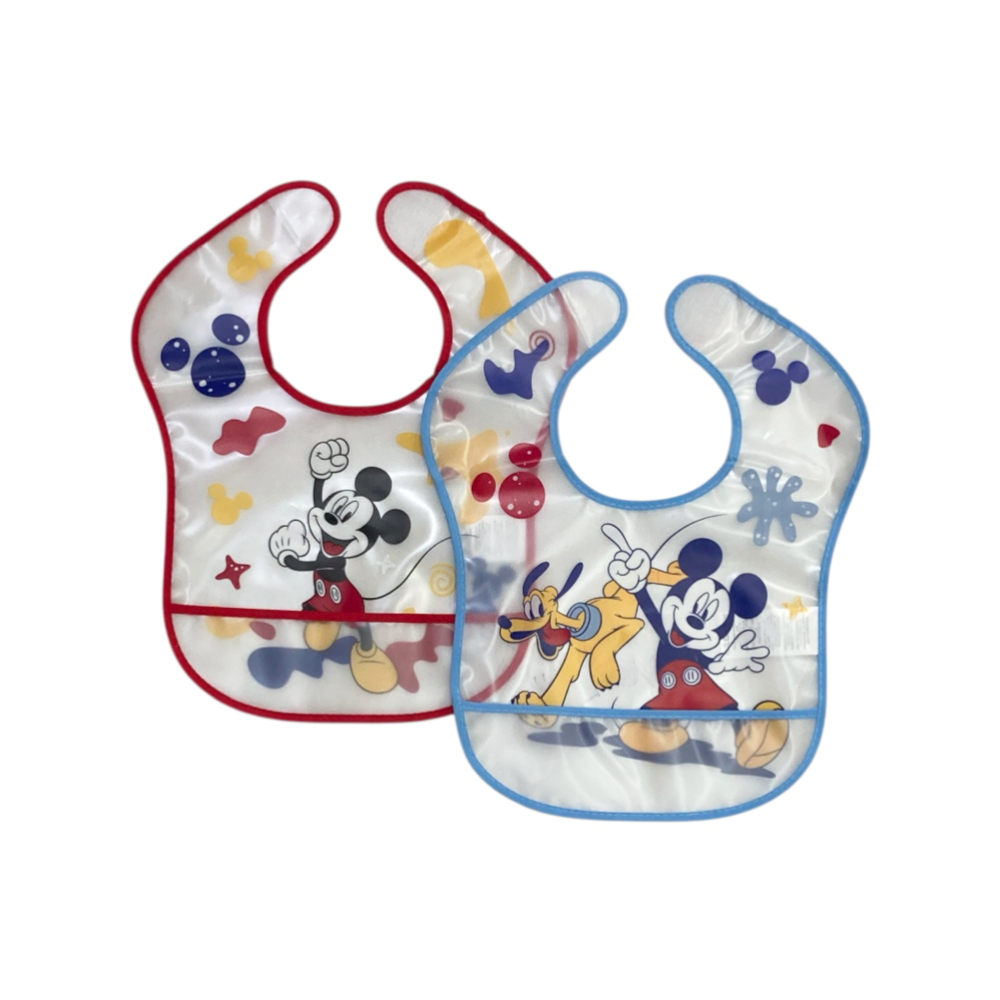 set 2 pezzi bavaglini plastica