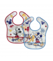 set 2 pezzi bavaglini plastica