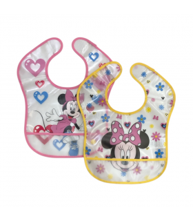 set 2 pezzi bavaglini plastica