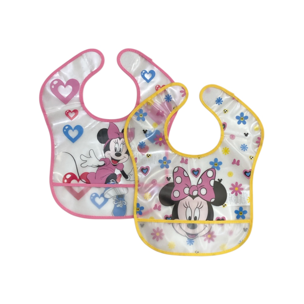 set 2 pezzi bavaglini plastica