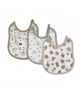 set 6 pezzi bavaglini cotone