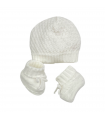 set cappellino e babbucce misto lana