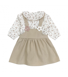 completo baby con bretelle 3/12 mesi