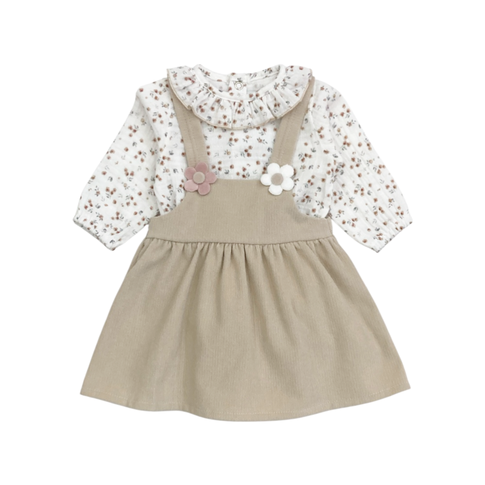 completo baby con bretelle 3/12 mesi