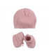 set cappellino + babbucce misto lana