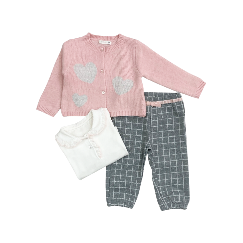 completo bambina 3 pezzi 3/18 mesi