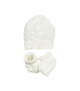 completo cappellino + babbucce misto lana