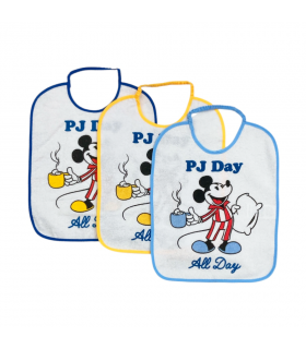 set 3 pezzi bavette asilo mickey