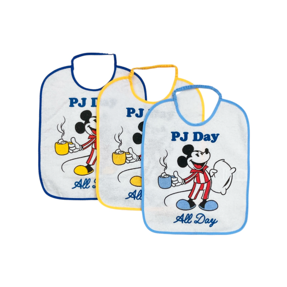 set 3 pezzi bavette asilo mickey