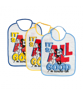 set 3 pezzi bavette asilo mickey