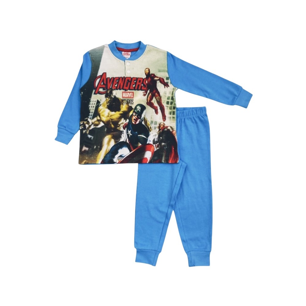 pigiama caldo cotone avengers 3/4-9/10 anni