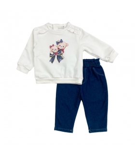 completo bambina felpato 3/18 mesi