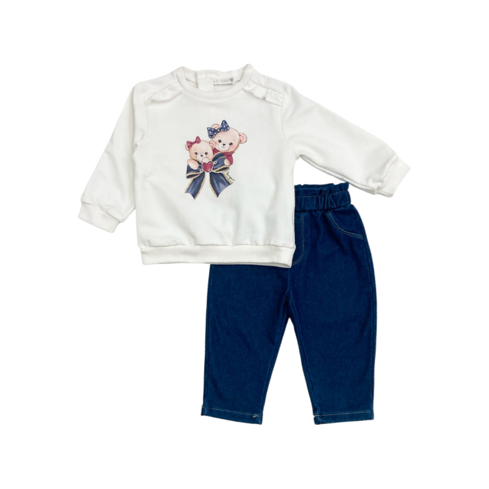 completo bambina felpato 3/18 mesi