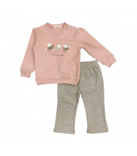 completo bambina felpato 3/18 mesi