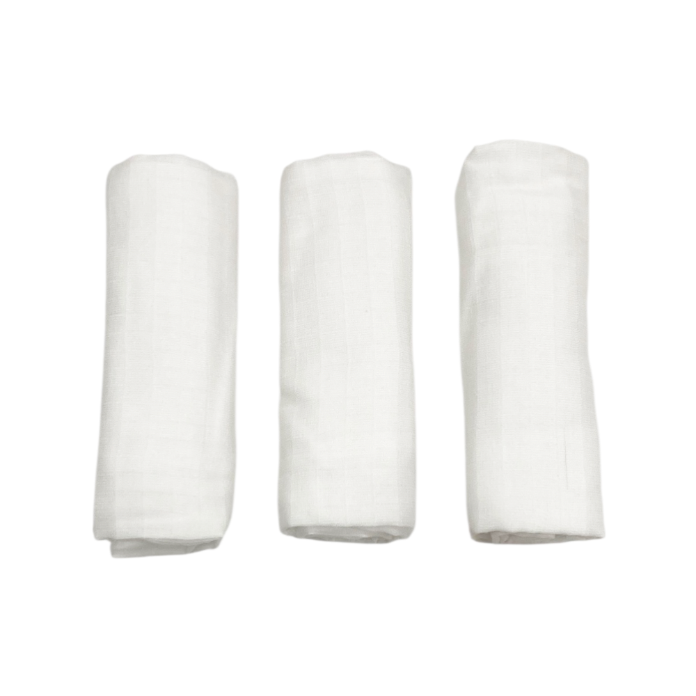 set 3 pezzi mussole cotone