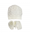 set cappellino + babbucce misto lana