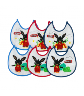 set 6 pezzi bavaglini spugna plastificata