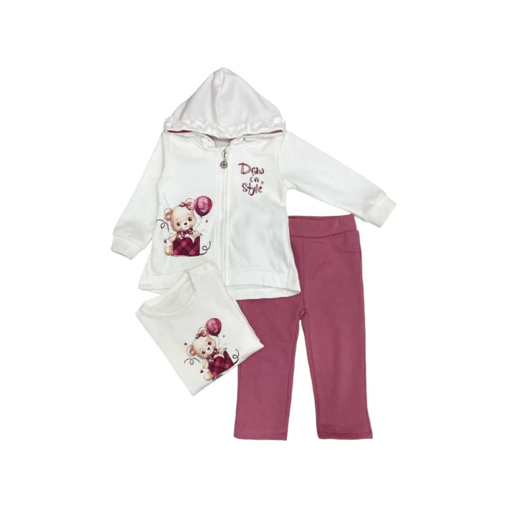 tuta bambina felpata 3/18 mesi