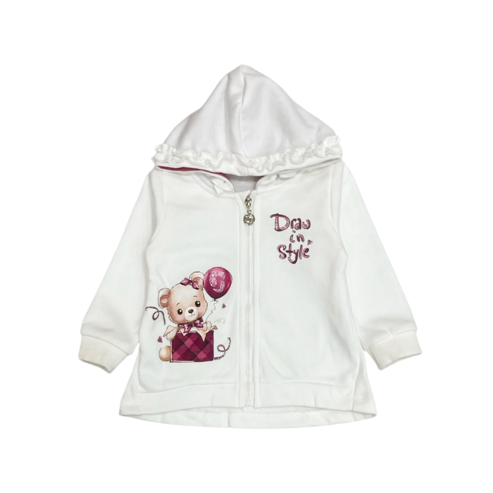 tuta bambina felpata 3/18 mesi