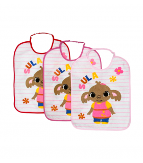 set 3 pezzi bavette asilo sula