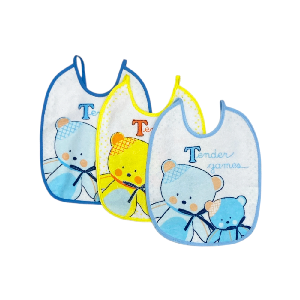 set 6 pezzi bavaglini in spugna plastificata