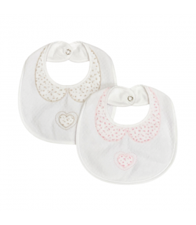 set 2 pezzi bavaglini cotone