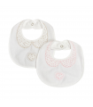 set 2 pezzi bavaglini cotone