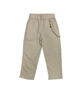pantaloni bambino misto lino 4/14 anni