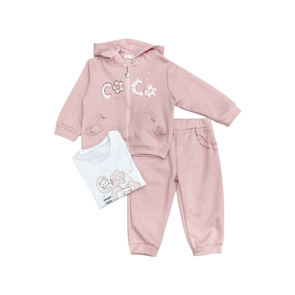 tuta bambina felpa leggera 12/36 mesi