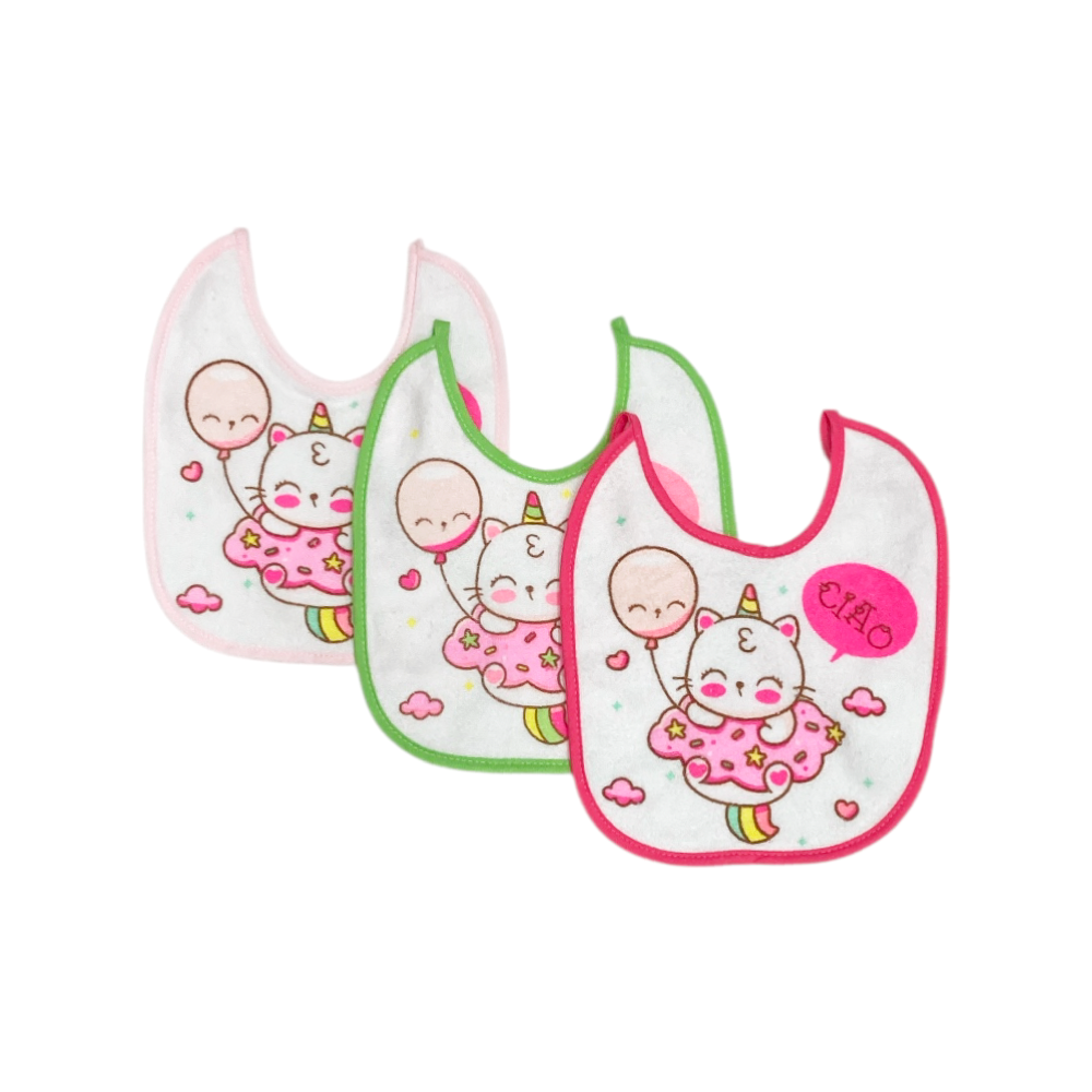 set 6 pezzi bavaglini spugna