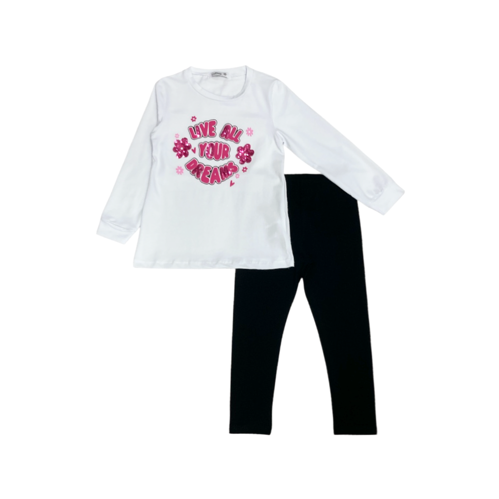 completo bambina cotone 3/4-11/12 anni