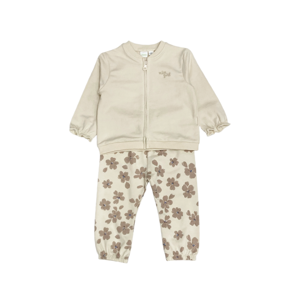 tuta bambina felpa leggera 3/24 mesi