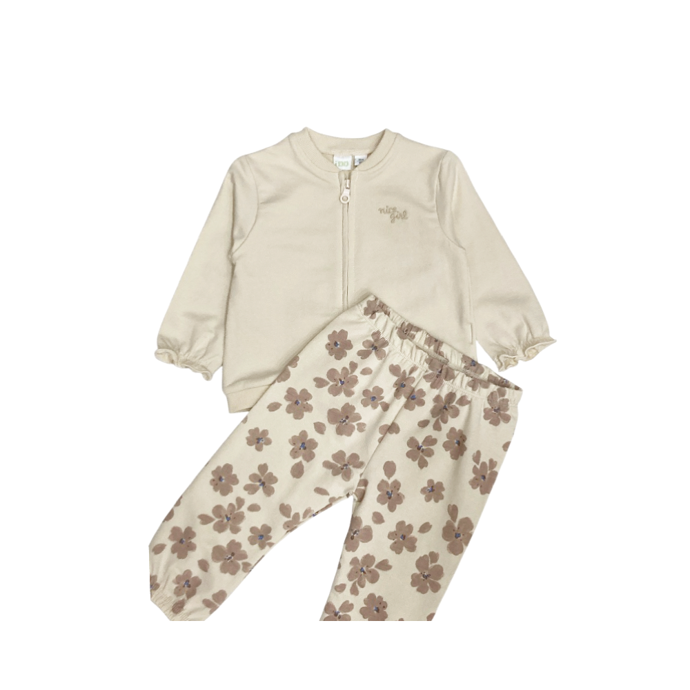 tuta bambina felpa leggera 3/24 mesi