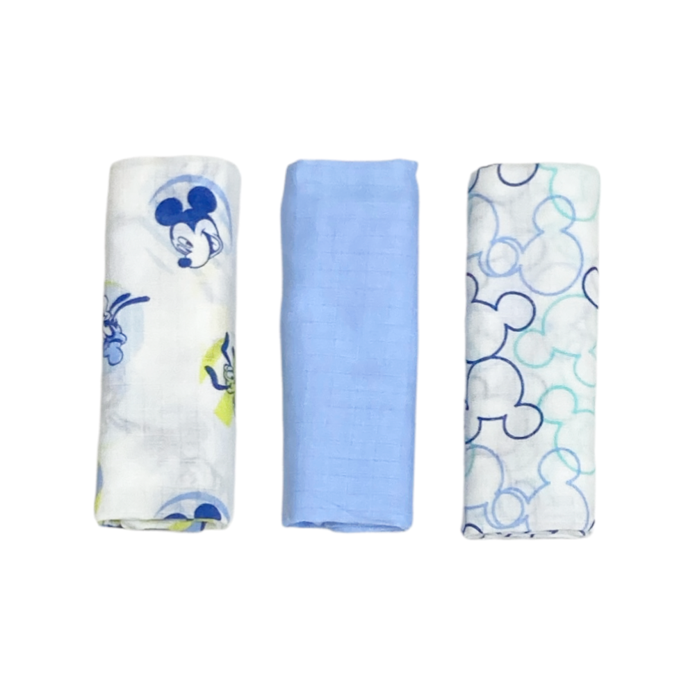 set 3 pezzi mussole cotone