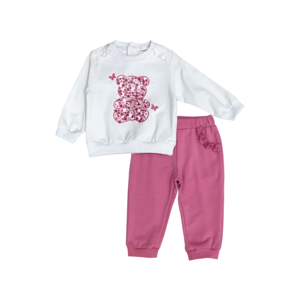 tuta bambina felpa leggera 12/36 mesi