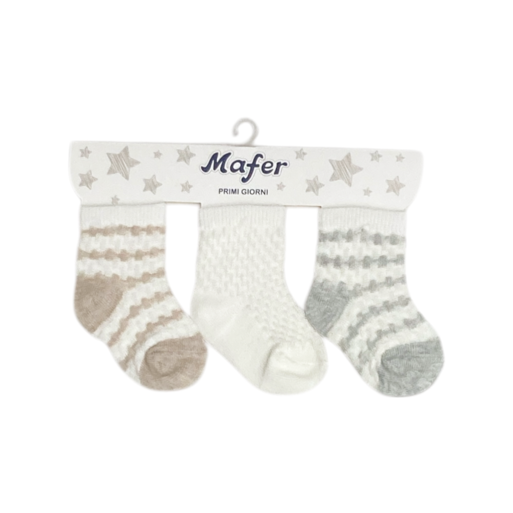 set 3 paia calzini neonato/a cotone